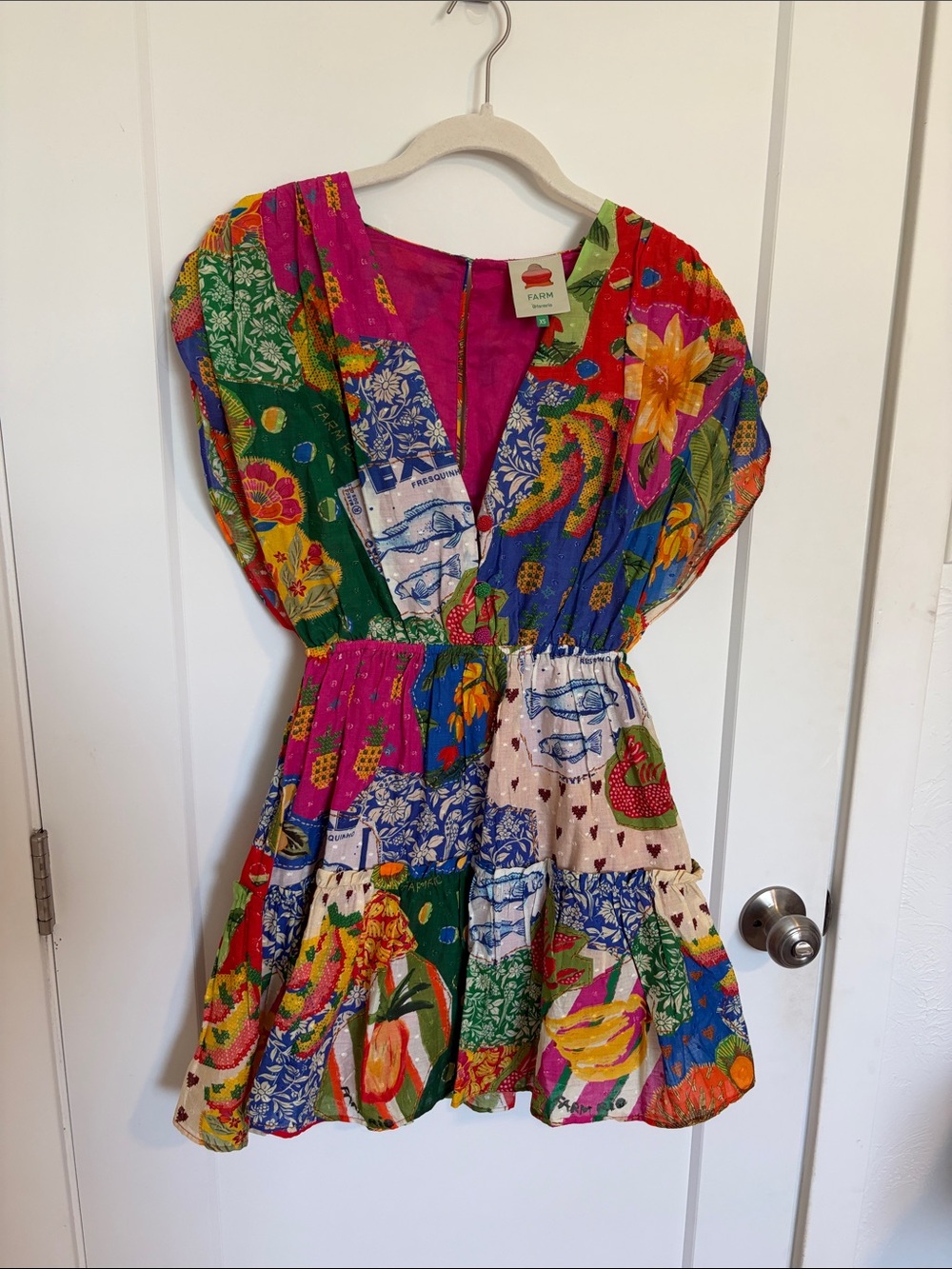 FARM Rio Bright Multicolor Patchwork Floral Dress